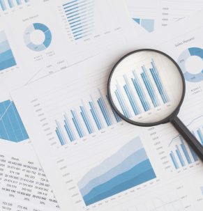 Business graphs, charts on table. Financial development, Banking Account, Statistics